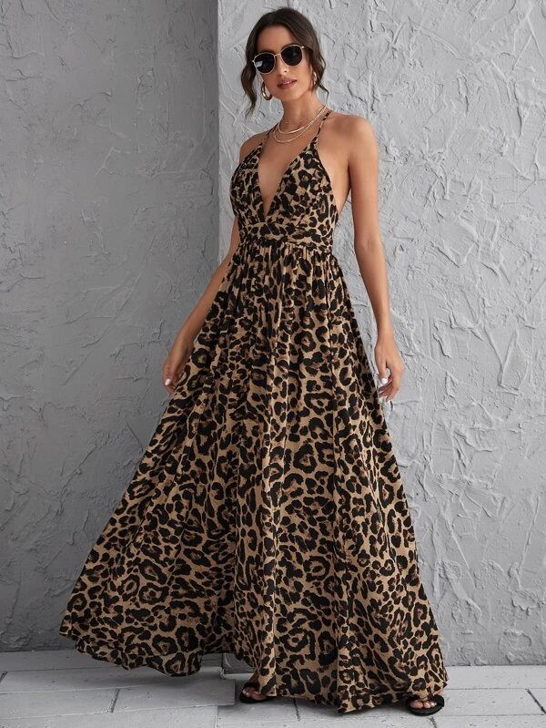 Vestido longo estampado