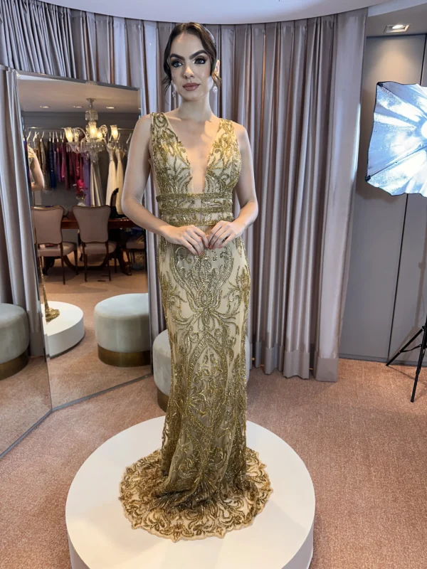 Vestido Cinara Dourado
