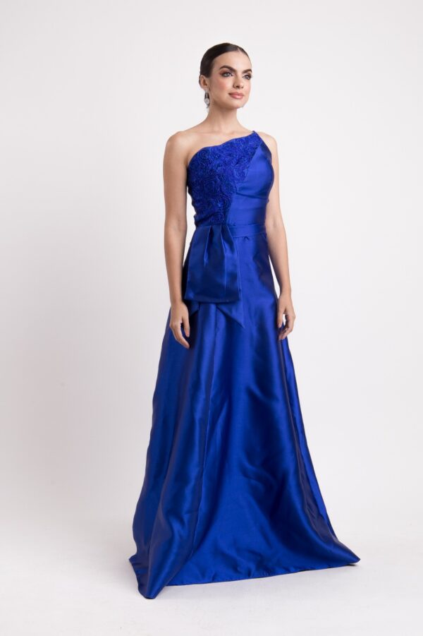 Vestido de festa azul bic