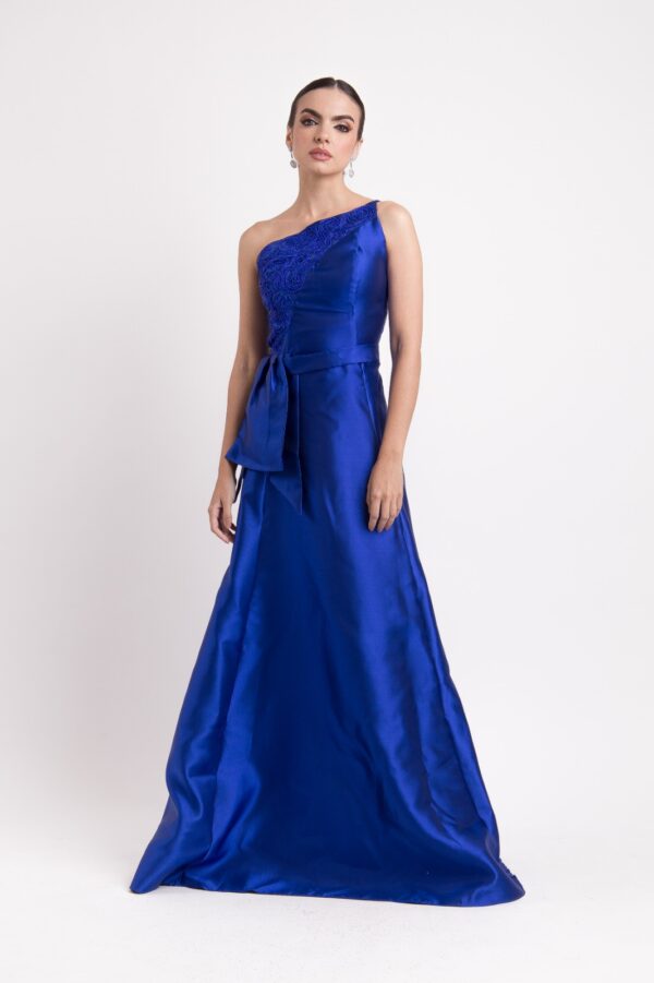 Vestido de festa azul bic