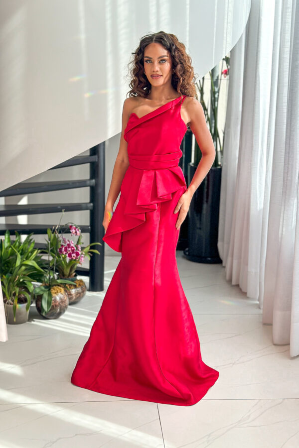 Vestido para madrinha vermelho