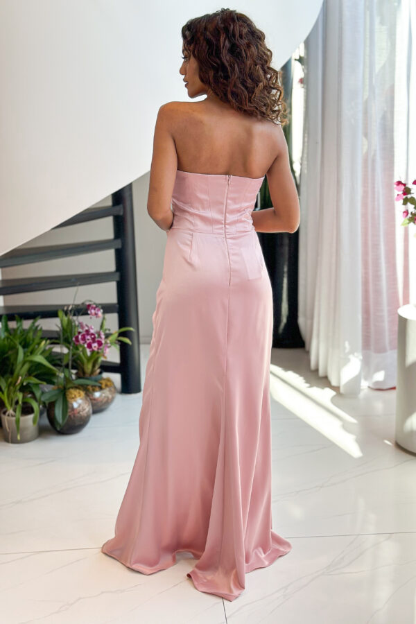 Vestido de festa rosa sereia