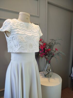 Vestido de noiva moderno cropped