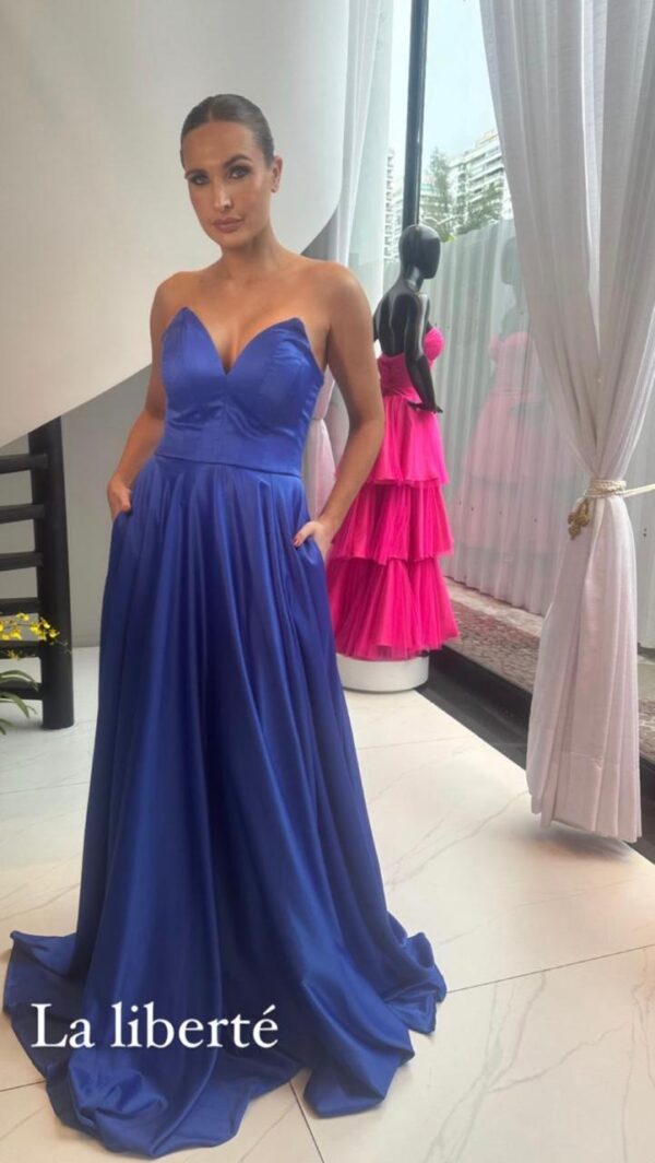Vestido madrinha azul royal