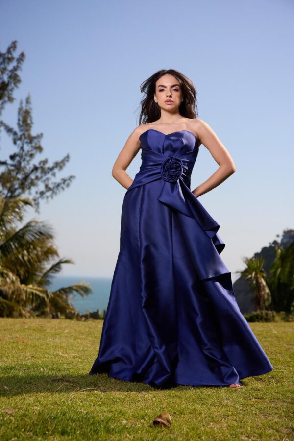 Vestido madrinha azul marinho