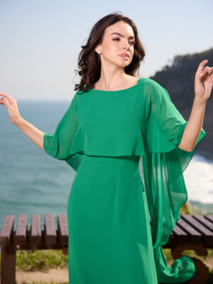 Vestido com capa verde - Soho