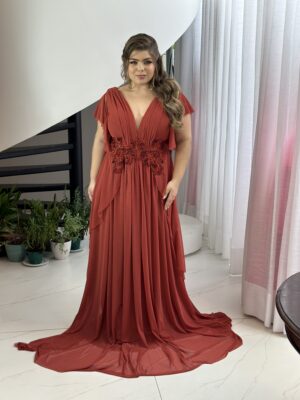 Vestido terracota plus