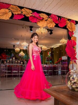 Vestido recepção rosa - Manu